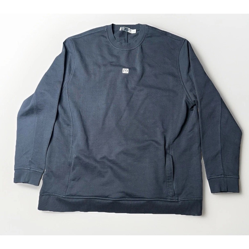 RE—INC Limited Edition Crewneck Sweatshirt XXL Black Zip Pocket Organic Cotton